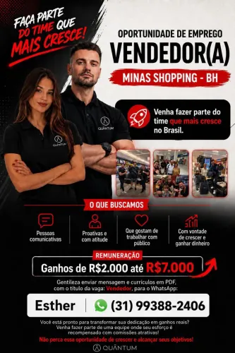 Vaga para consultor de vendas 