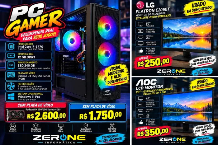 Pc gamer é monitores usados