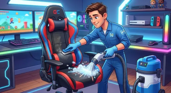 Limpeza de cadeira gamer