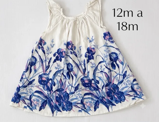 Vestido Infantil Floral Azul - GAP