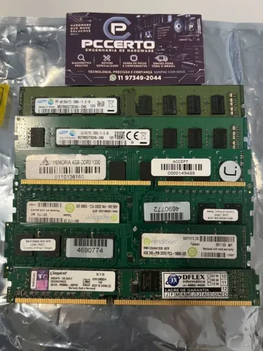 Lote 6 Memórias RAM DDR3 4GB Desktop (24GB Total) - Vários Modelos
