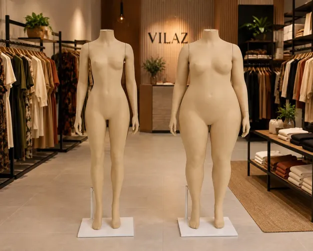 Manequins slim e plus sem cabeça em bom estado