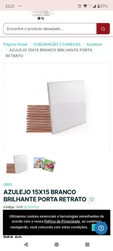 Azulejo branco 15x15 tenho 630 peça