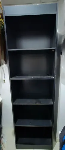 Estante em MDF Preta com 5 Prateleiras - 1,75m de Altura