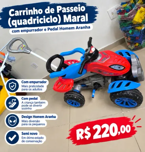 Carrinho de Passeio (Quadriciclo) - Maral Homem-Aranha
