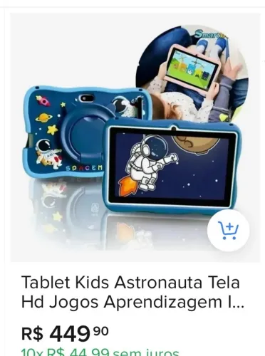 Tablet infantil masculino