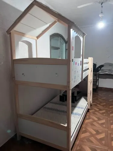 Beliche Infantil Casinha com Escorregador Madeira e MDF