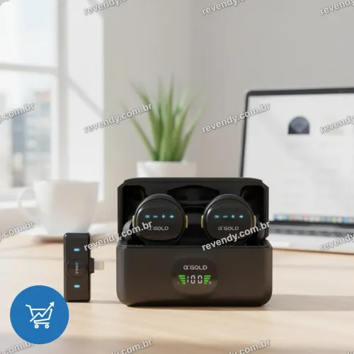 Microfone de lapela - lightning 2 em 1 - entrega grátis