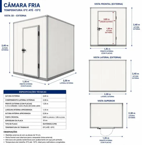 Vende câmara fria sob encomenda