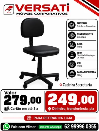 Cadeira Secretaria Giratória escritório ( produto novo ) Promoção
