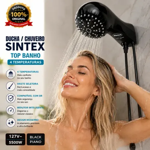 Lançamento! Chuveiro Original Elétrico Ducha Top Banho Circle 4 Temperaturas 127V 5500W /