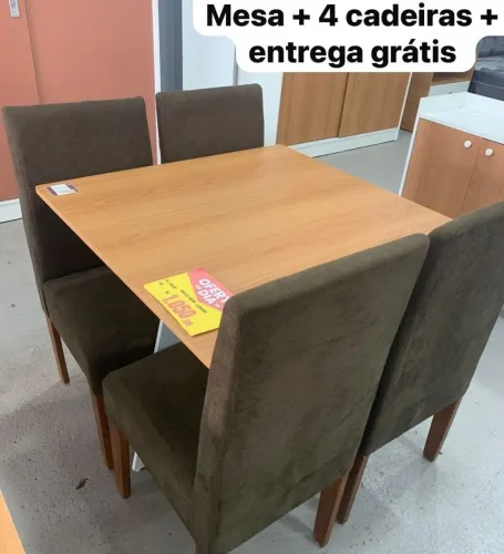 Mesa de jantar com 4 cadeiras peça já 