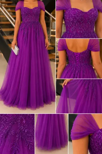 Vestido de Festa Longo Roxo Blessed Ateliê - Usado 1 Única Vez