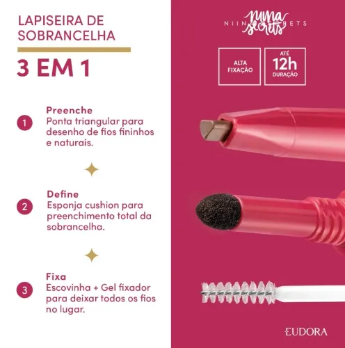 Lapiseira de Sobrancelhas 3 em 1