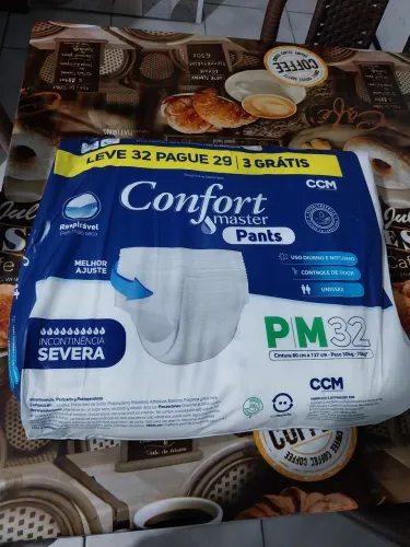 Fraldas geriátricas descartáveis Confort Master P/M 32 unidades