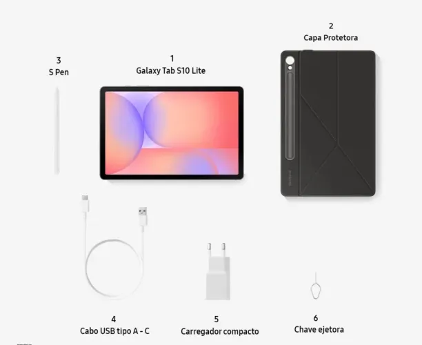 Tablet Samsung com Pen e Capa Inclusas
