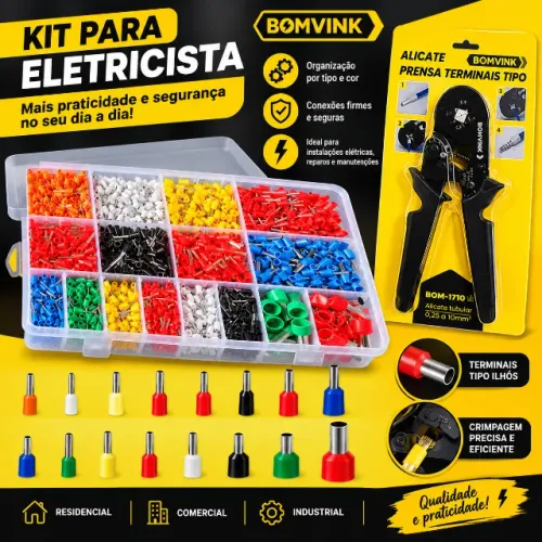 Kit para eletricista (Alicate + Terminal)