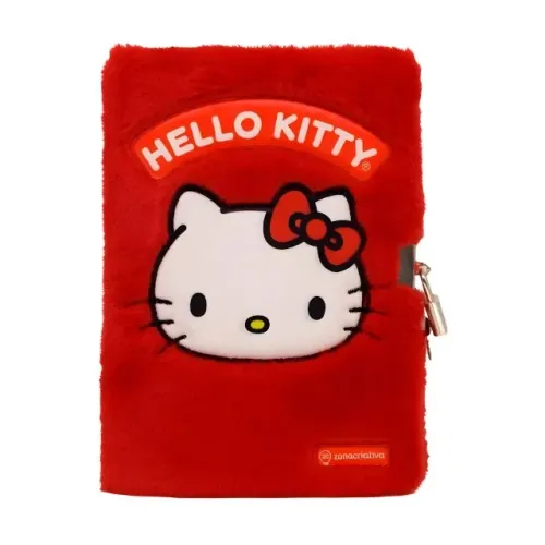 Caderno Pelúcia Cadeado Diário Secreto Kuromi Hello Kitty
