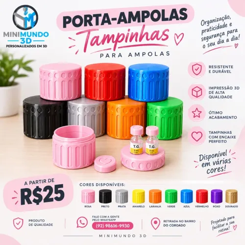 Porta ampola + tampinhas 