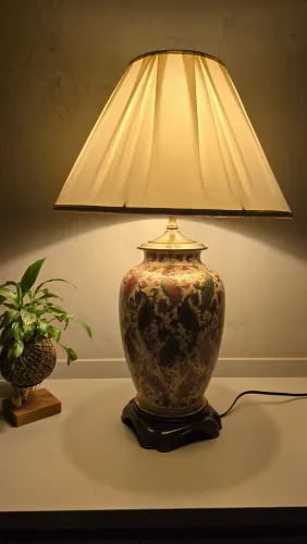 Abajur vintage estilo chinoiserie
