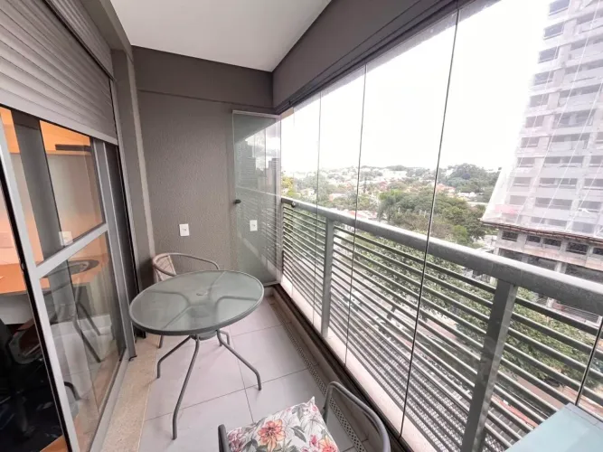 STUDIO MOBILIADO COM VARANDA PROX. SHOP. ELDORADO FL14
