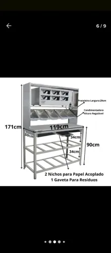 Mesa para montagem de lanche