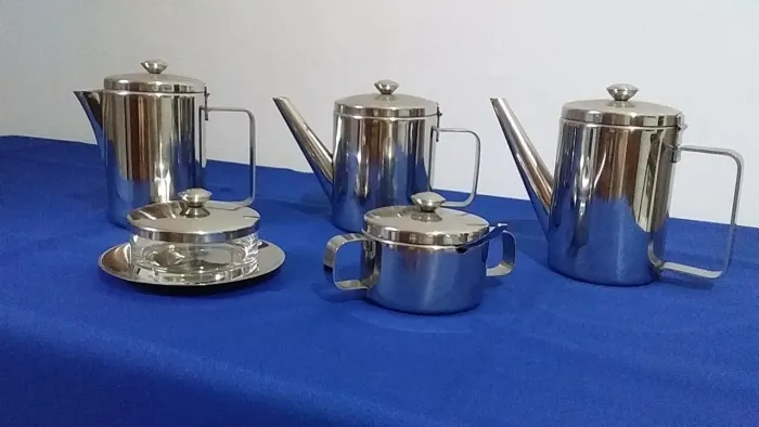 Jogo de café e chá inox .