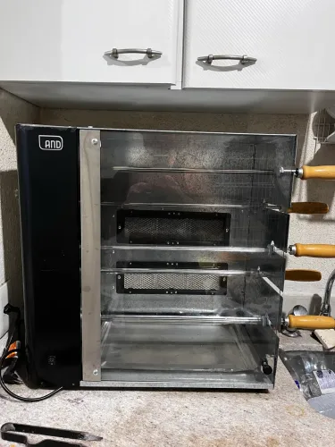 Churrasqueira 5 Espetos A Gás Glp Rotativa Inox Giratória ADN 