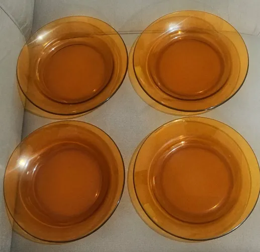 Kit com 4 pratos fundos - Antigo retrô
