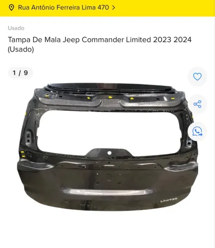 TAMPA DE MALA JEEP COMMANDER LIMITED 2023 COM NF 