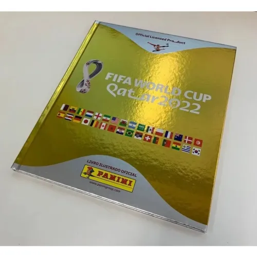 Álbum Copa 2022 Dourado Completo + 109 Figurinhas + 3 Legends + kit de atualização