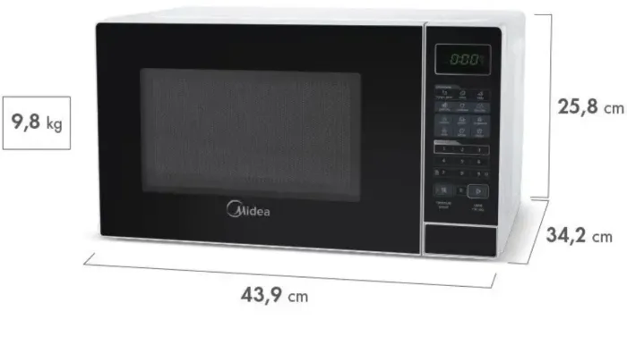 Microondas Midea 20L branco seminovo