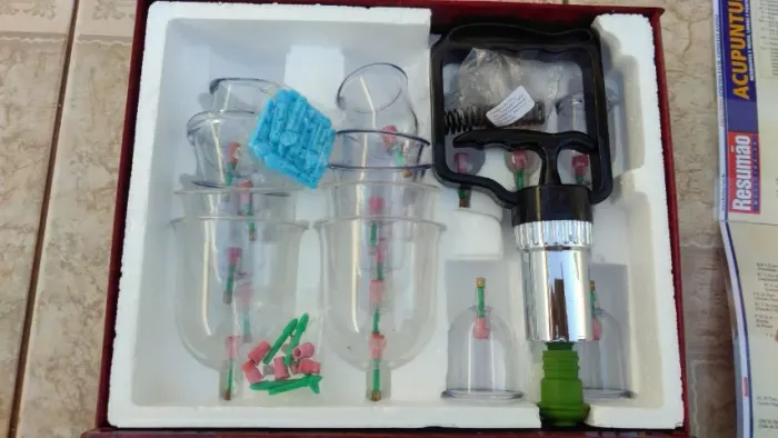 Kit 14 Ventosa Vácuo Fisioterapia Massagem Corporal Estética