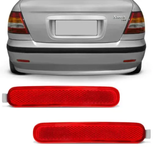 Lanterna Parachoque Fiat Siena 2001 à 2017 - Traseiro Vermelho D/E - Refletiva