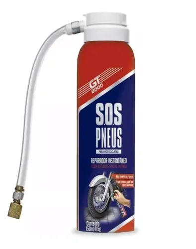 Sos Pneus Selante Veda Instantâneo Inflador Spray Moto