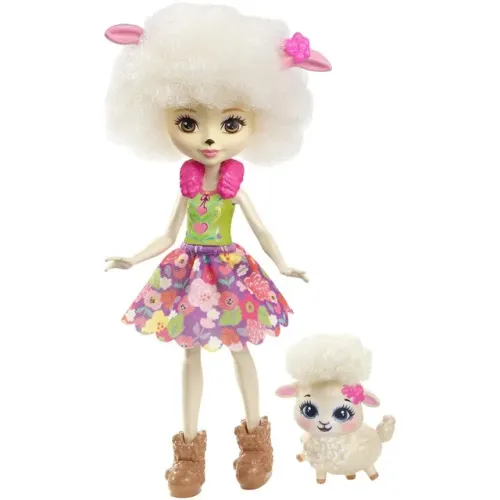 Boneca Enchantimals Lorna Lamb e Bichinho Pet Flag ovelha
