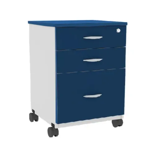 Gaveteiro Volante Com Chave E Pasta Suspensa Organizador Azul Cinza 44104