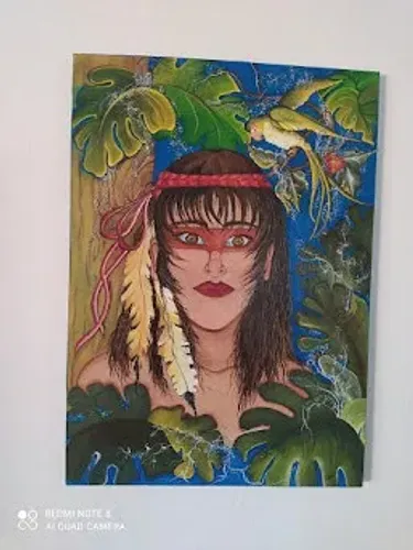 Quadro Pintado à Mão - Tema Cabocla - Tam 50x70