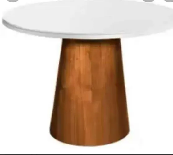 Mesa cone com tampo de vidro 1 metro de diámetro 