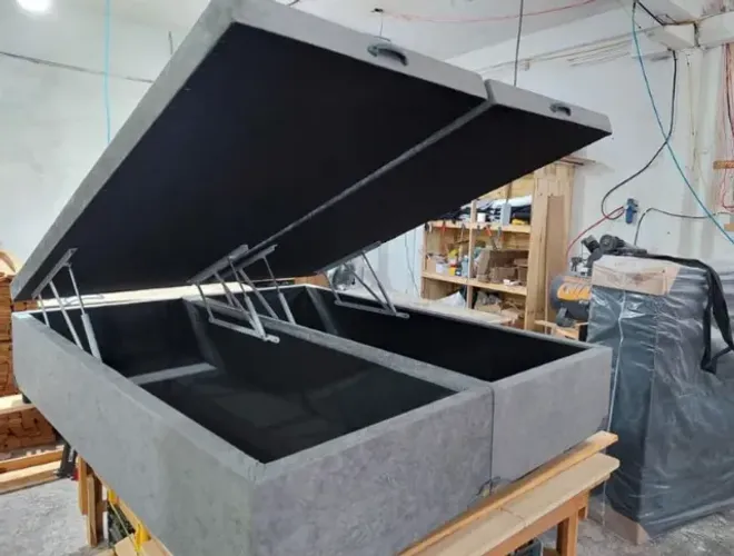 Base Para Cama Box Bipartida Baú King Nova - Direto da Fábrica