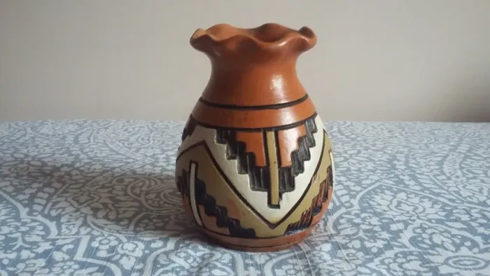 Mini Vaso Ceramico Estilo Marajoara - Antigo