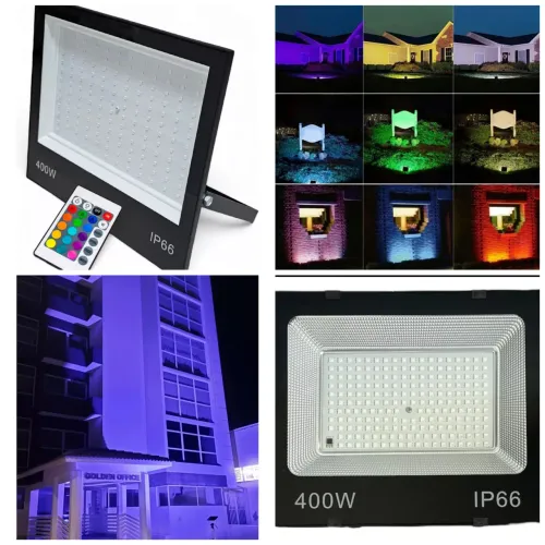 Iluminação LED RGB 400W - Controle Remoto - IP66 - Impermeável