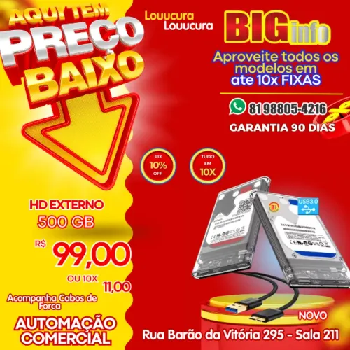 HD Externo 500gb Slim Para Notebook PC Video Game Ps4 Ps5 Xbox All In One