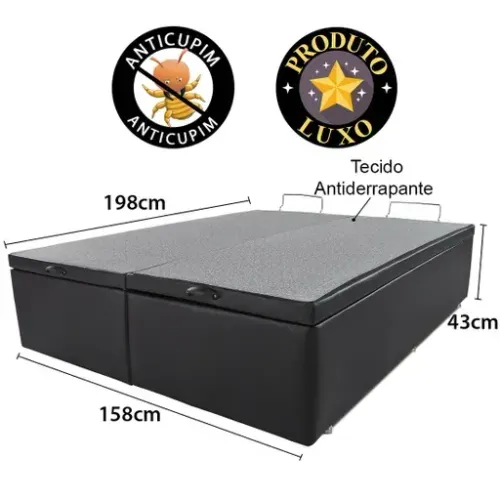 box bau queen com opces de cores a pronta entrega