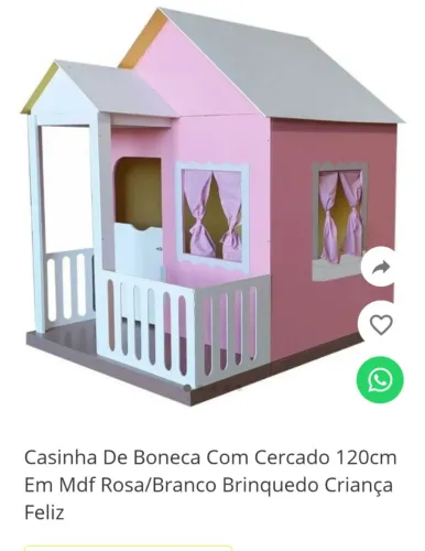 Item USADO e desmontado.Casinha de Boneca com Cercado - Diversão Garantida!