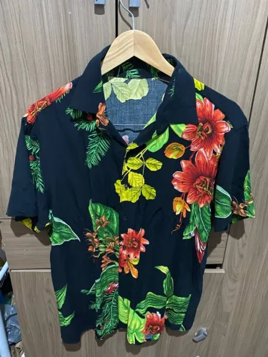 Camisa Viscose Tropical Preto