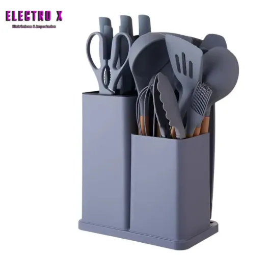 Kit utensílios de cozinha em silicone 19 peças 