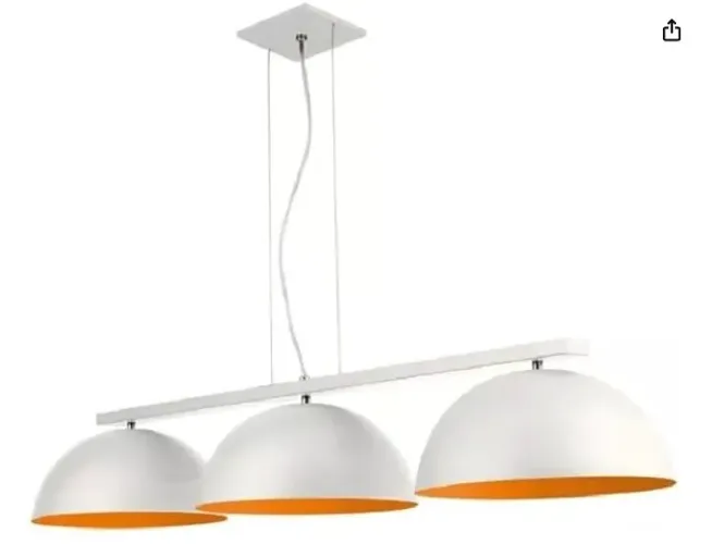 Pendente Triplo Redondo 3 Lâmpada Branco/Dourado Bivolt