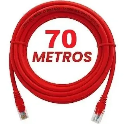 Cabo de Rede CAT6 c/ Conector Blindado Alta Velocidade 70m