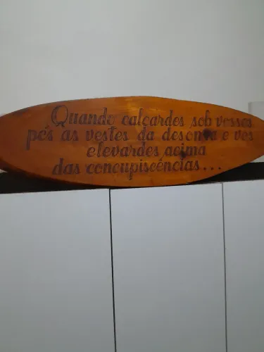 Placa Madeira Pirografada dizeres  Religioso